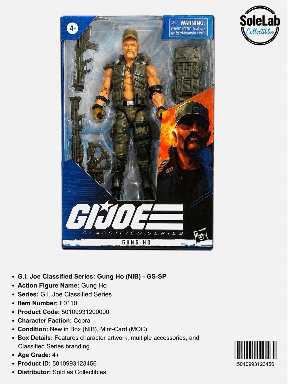 G.I. Joe Classified Series Gung Ho #07 6” Action Figure Hasbro 2020 NEW SEALED